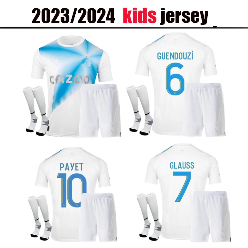 

22 23 MarseilleS 30 Year Anniversary soccer jerseys Special 2023 CUISANCE GUENDOUZI CLAUSS football shirts kids VERETOUT fan ALEXIS maillot kids kit socks