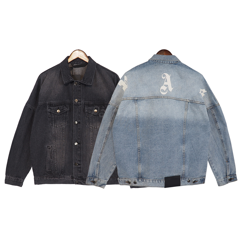 

High quality jacket Men's and Women's Classic letter Ang printed AngelsT plamm Denim jacket sports zipper jacket Fashion Luxury Pullover drawstring style hoodies, The same as orginal