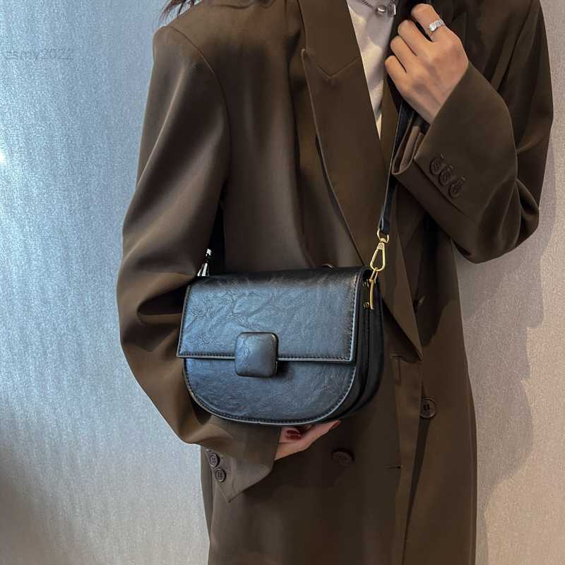 

Evening Bags Jin YIde Small PU Leather Crossbody Bags for Women 2023 Luxury Brand Simple Fashion Retro Lady Saddle Handbags Bolsa Feminina, Black