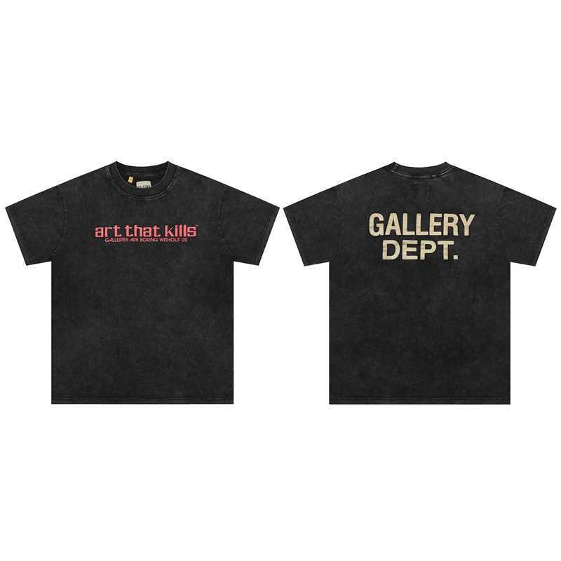 

Fashion Designer Clothing Galleryes Depts Tees Rock Tshirt Gold Stamping Printing Letter Fashion T-shirt High Street Garment Wash Men's Loose Short Sleeve Summer, Wash black