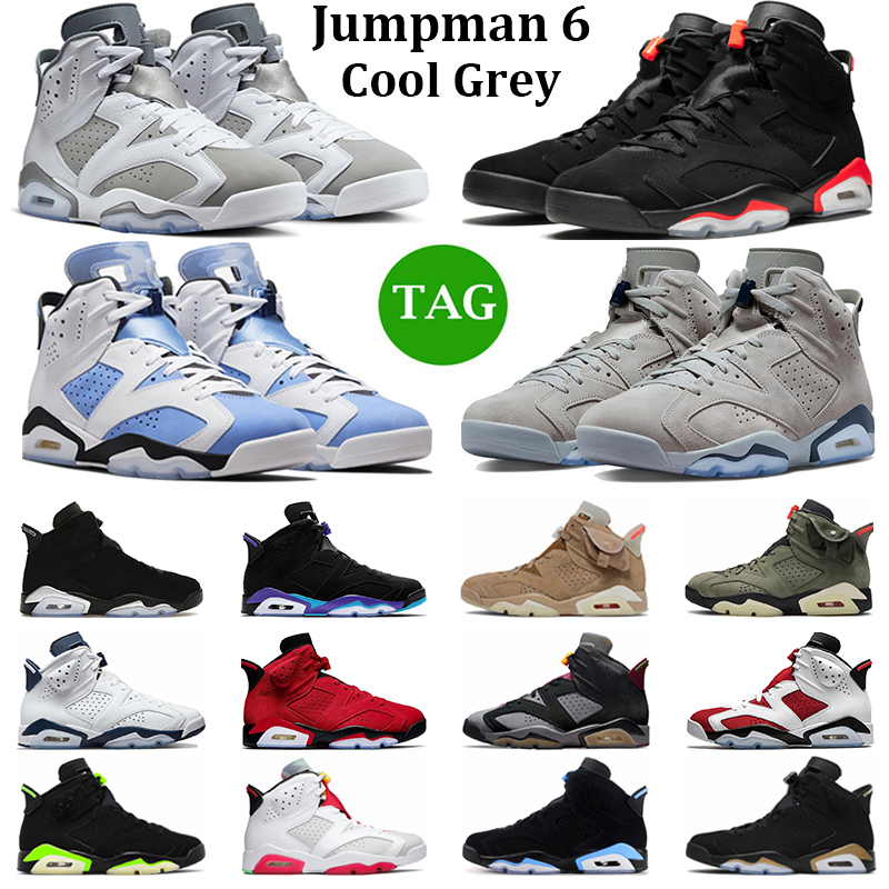 

Men Women 6s Basketball Shoes Jumpman 6 Cool Grey Black Infrared UNC Georgetown Aqua Metallic Silver Toro Bravo Mens Trainers Sport Sneakers, #1