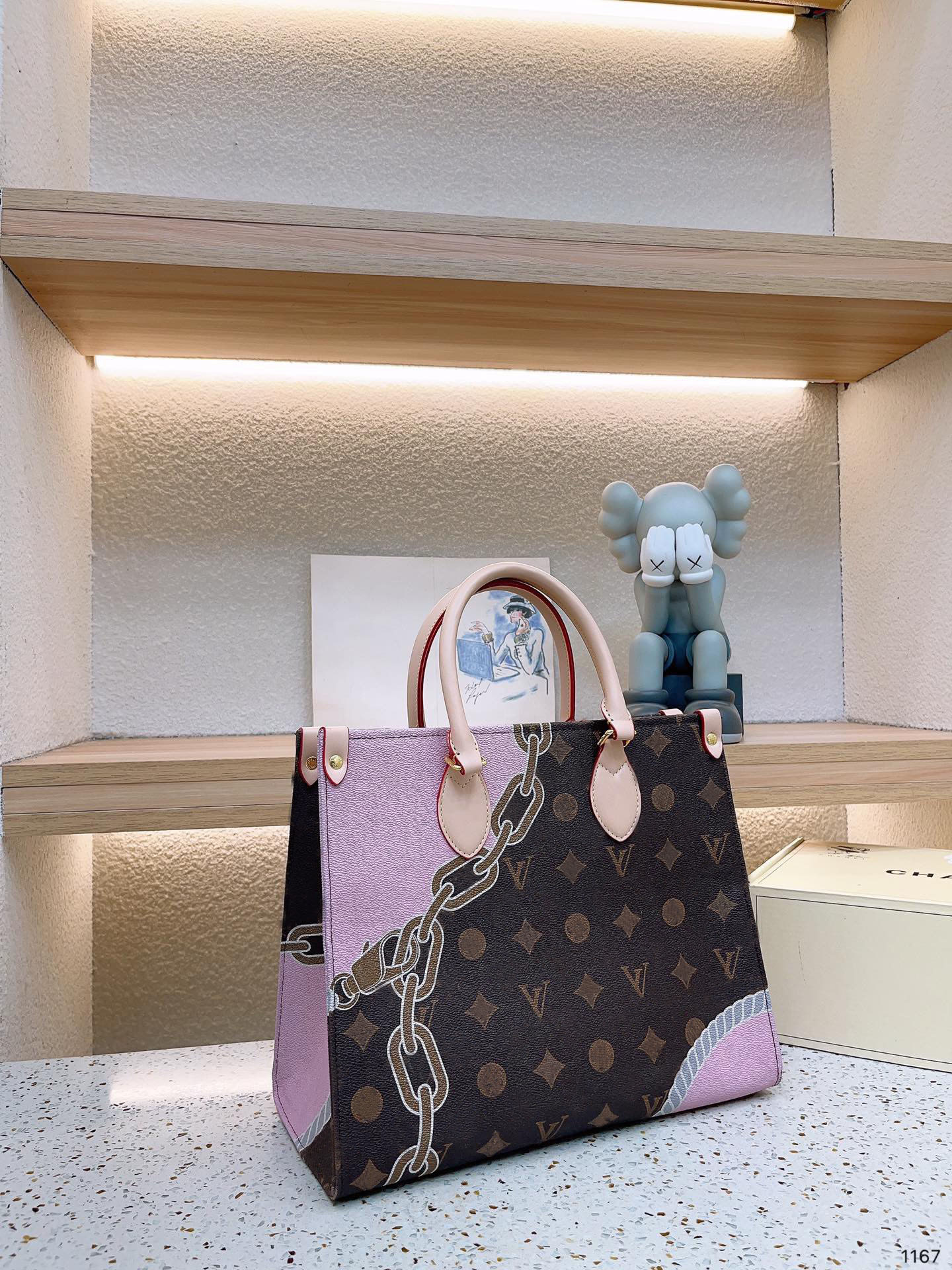 

M44571 M45321 Onthego designer bag tote bag Genuine leather design shopping bag clutch handbag Ribbon printing shoulder bag crossbody package the tote bag, Brown