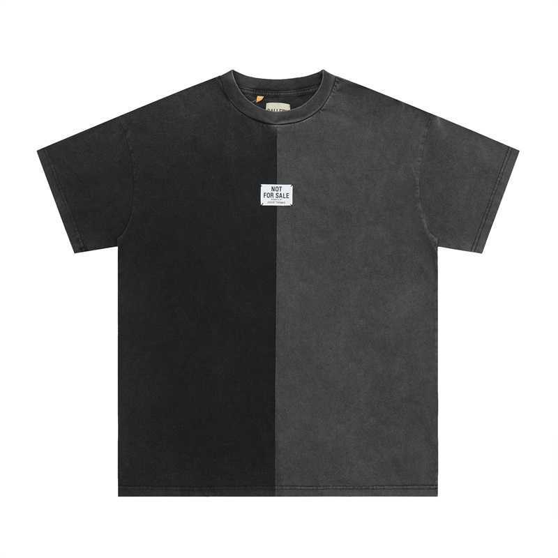 

Fashion Designer Clothing Galleryes Depts Tees Tshirt Garment Wash and Worn Short Sleeve Yin Yang Color Matching High Street Loose Os Fashion Casual T-shirt Summer, Wash black