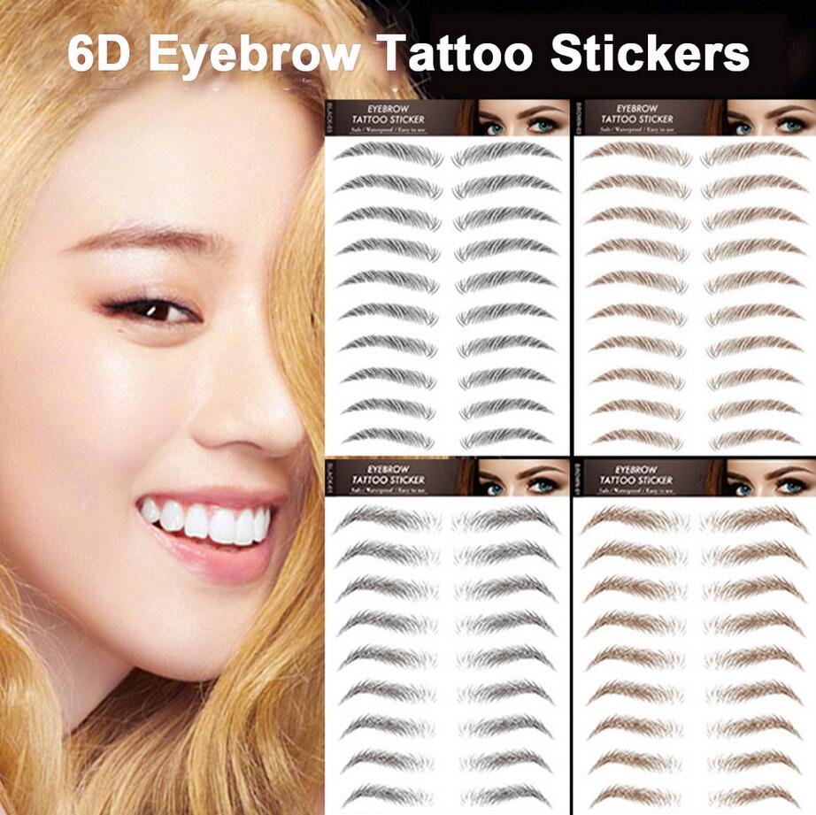 

6D Eyebrow Tattoos Stickers Eyebrow Water Transfers Stickers Hair-Like Waterproof Eyebrow Stickers for Brow Grooming Shaping, Customize