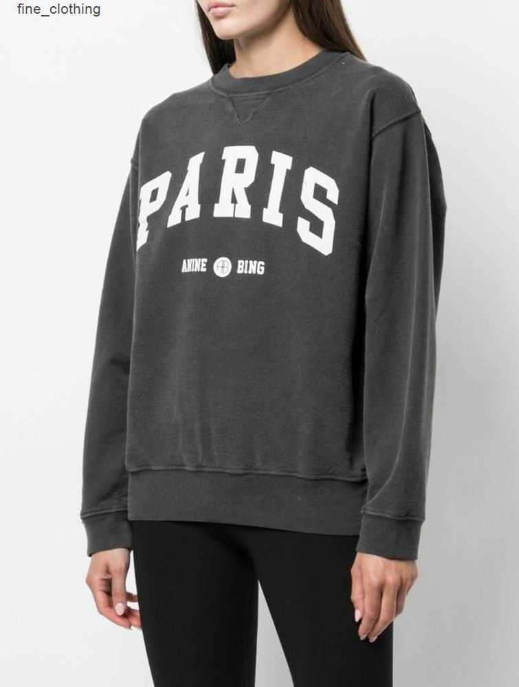 

Anine Bing letter Paris women sweatshirt print wash snow black gray round neck cotton sweater designer pullover hoodie 30ESS, Berlin