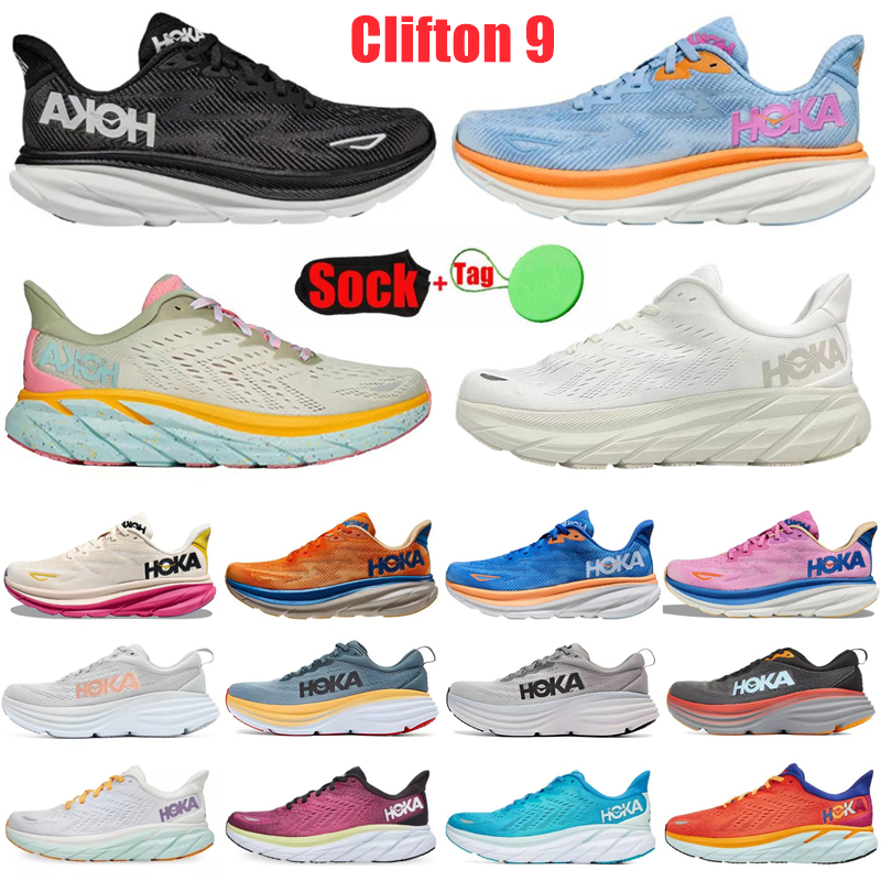 

Hoka One Clifton 9 Running Shoes Bondi 8 Athletic Shoes Sneakers Shock Absorbing Road Fashion Mens Womens Top Designer Women Men Size 36-45, 1-clifton 9