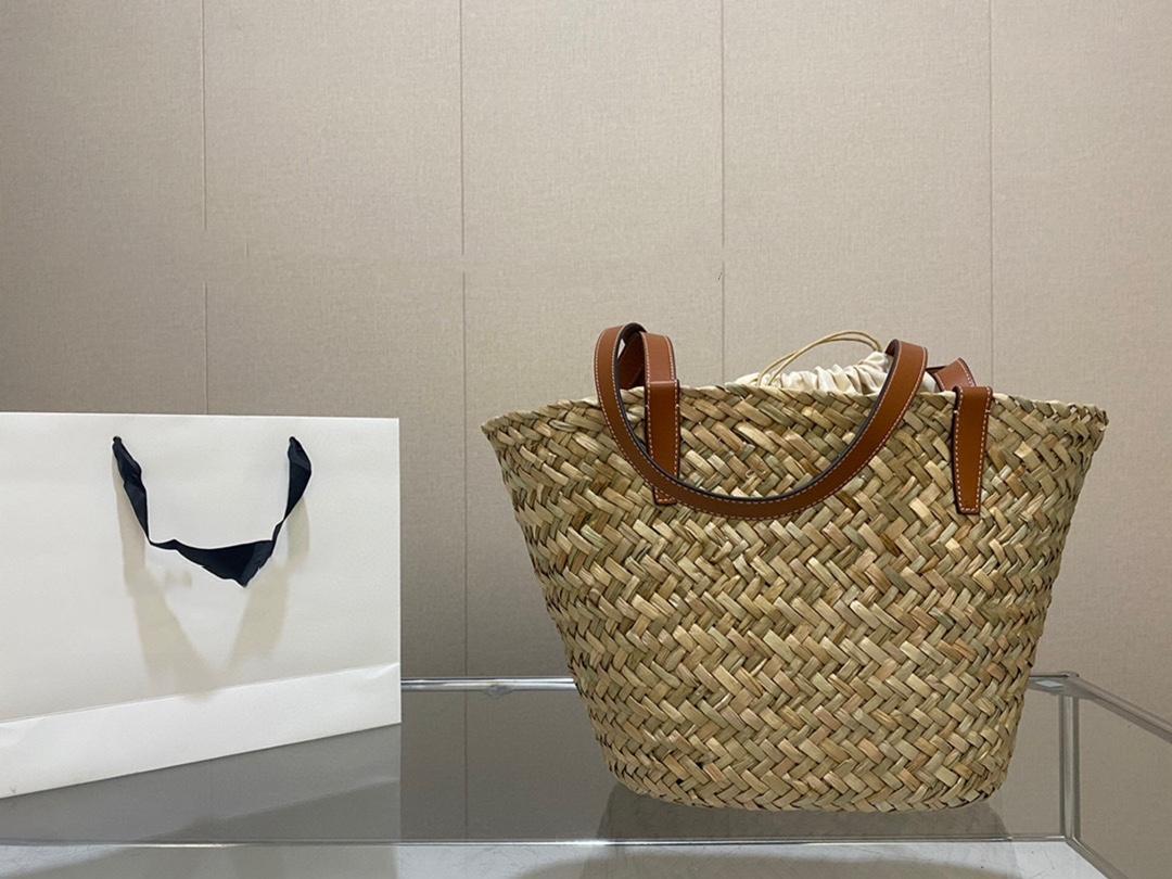 

5A Woven Tote Bag Lafite Grass Woven Beach Summer Comes, Leisure, Size: 28 28