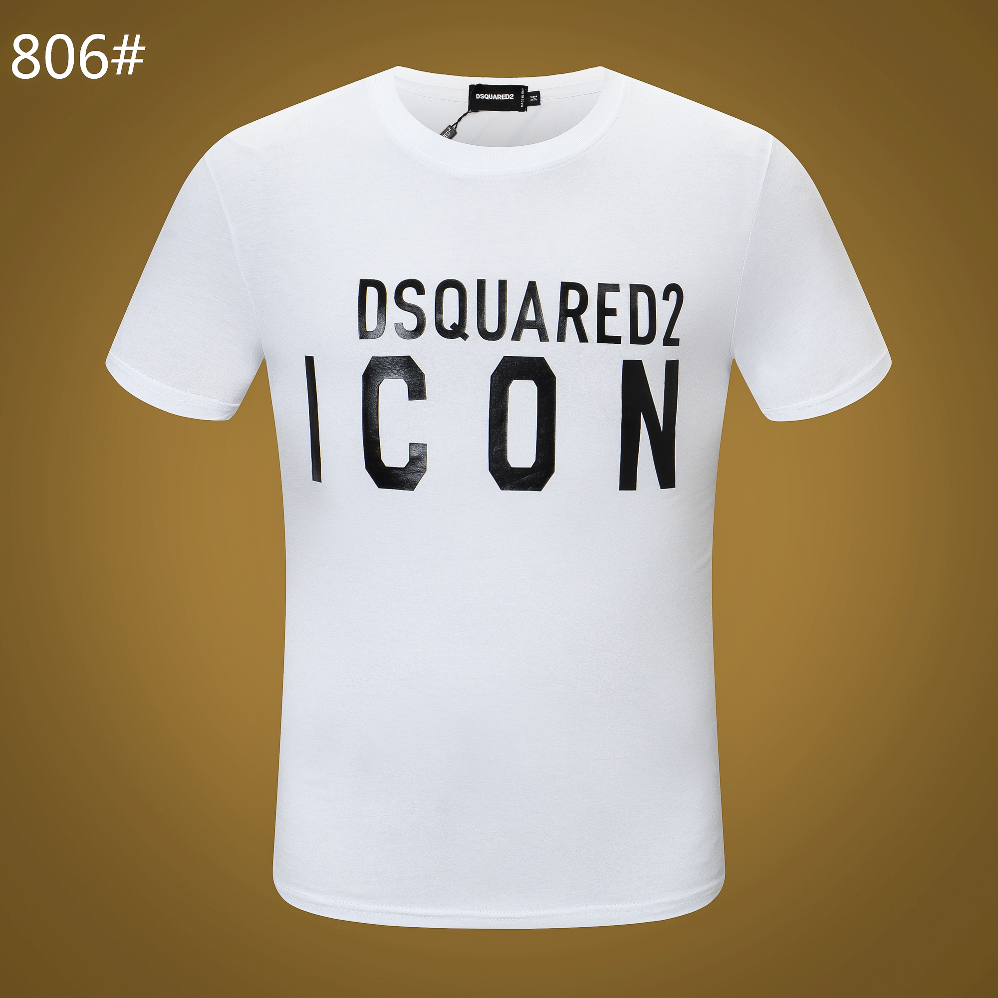 

DSQ2 ICON DSQICON2 dsquared2s New Mens printed shirts t shirts Brand Classic Fashion Trend for Simple Street Short Sleeve, White