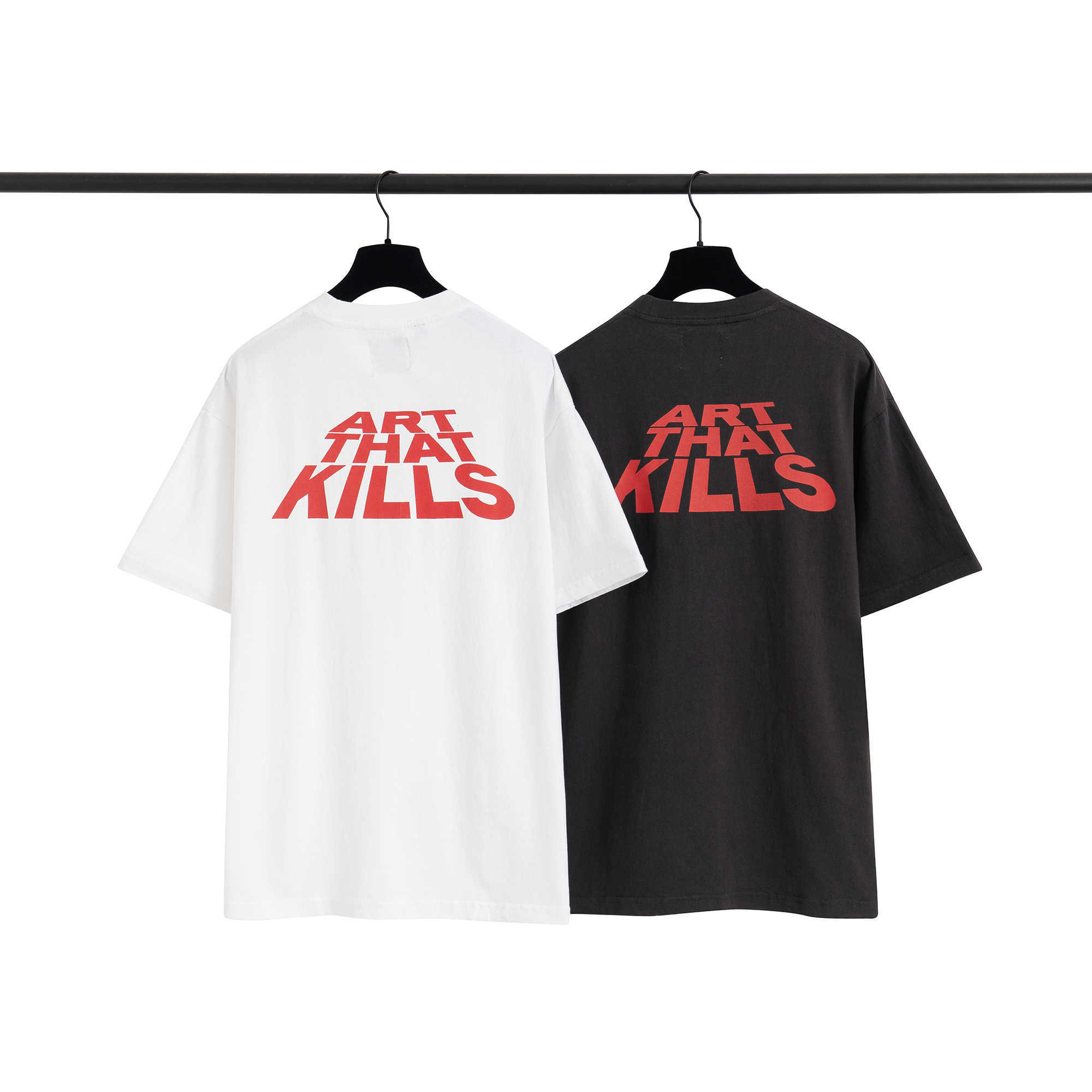 

Fashion Designer Clothing Galleryes Depts Tees Rock Tshirt Atk Stack All American Brand High Street Loose Men's Short Sleeve T-shirt Casual Streetwear Sportswear, 21ss split wash black short sleeve