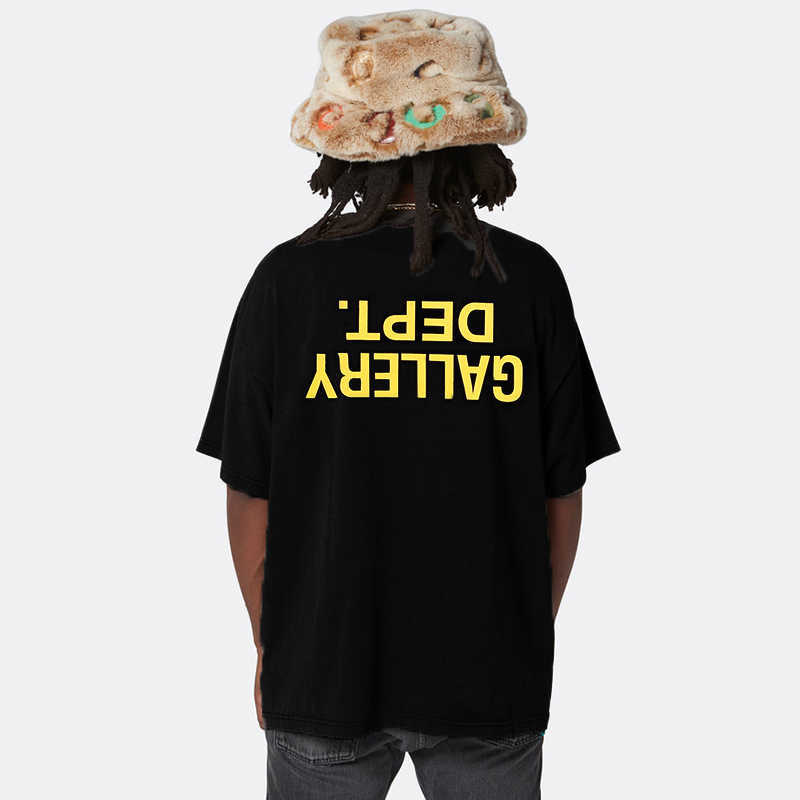 

Fashion Designer Clothing Fashion Galleryes deptes Tees Tshirt Gd Fog High Street Garment Garment Wash Reverse Letter Print Short Sleeve Hip hop TShirts Streetwear, Wash black loose