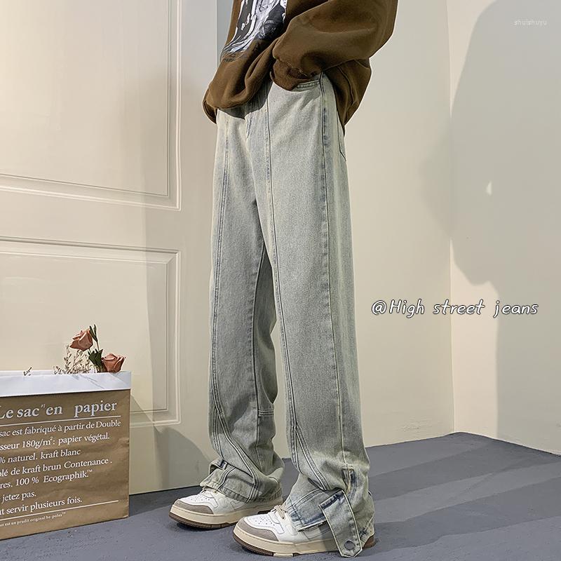 

Men's Jeans Men Fashion High Street Baggy 2023 Spring Summer Korean Vintage Trend Slim Fit Y2k Wide Leg, Blue