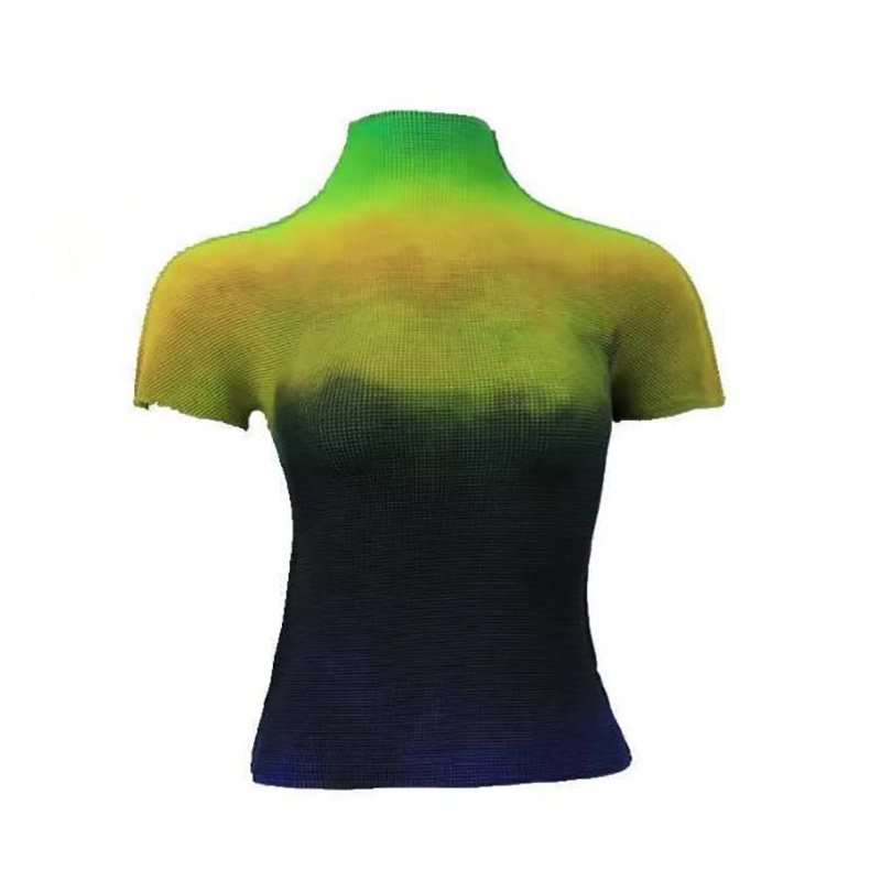 

LANMREM 2023 Women's T-Shirt Summer New All-match T-shirt For Famale High Quality Thin Style Elastic Fabric Short Sleeve Tops Women Causal YJ780, Blue