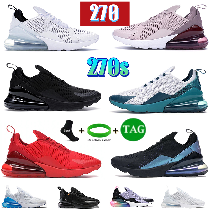 

Mens 27C 270s running shoes triple black dusty cactus X white metallic university gold anthracite Light Bone Hot Punch spirit teal men women sneakers sports trainers, Pure platinum