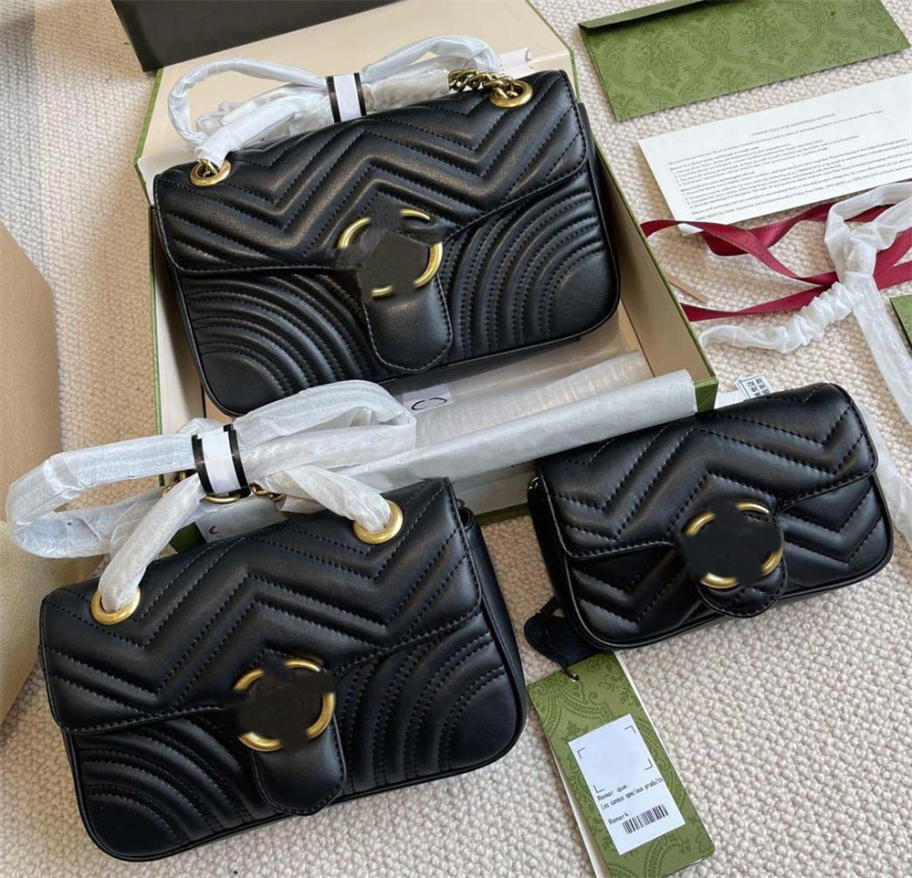 

2023 new items Designer bags handbag Cross bodyluxury bag Women Fashion Shoulder Bags 2 Gs Marmont Classic tote 3 Sizes Luxuries Genuine Leather Withbrown tote bag, No box