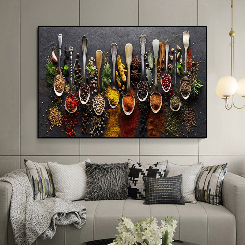 

Vegetable Grains Spices Kitchen Canvas Painting Cuadros Scandinavian Posters and Prints Wall Art Picture for Dining Room Decor