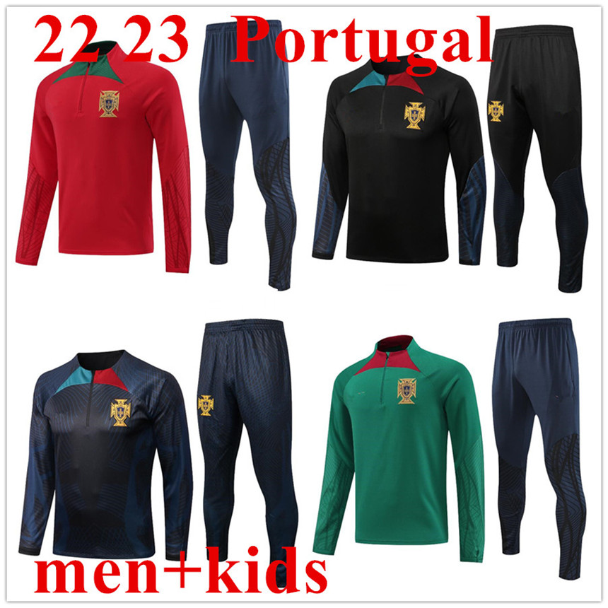 

2022 2023 Portuguese Tracksuits LOGO embroidery Soccer Training suit 22/23 Men kids PortugaL sportswear clothing outdoor jogging shirt, 10