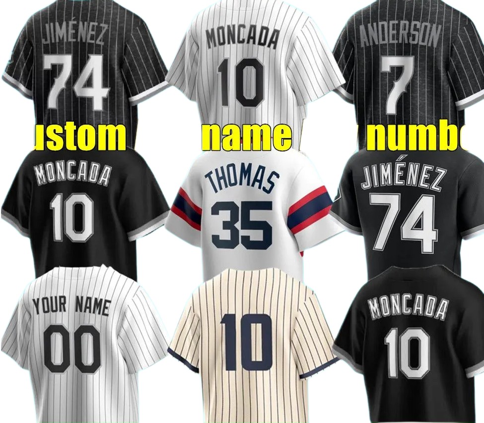 

7 Tim Anderson Baseball Jersey Eloy Jimenez Jose Abreu 88 Luis Robert Yoan Moncada Bo Jackson Lucas Giolito Yermin Mercede Keuchel Thomas, As shown in illustration