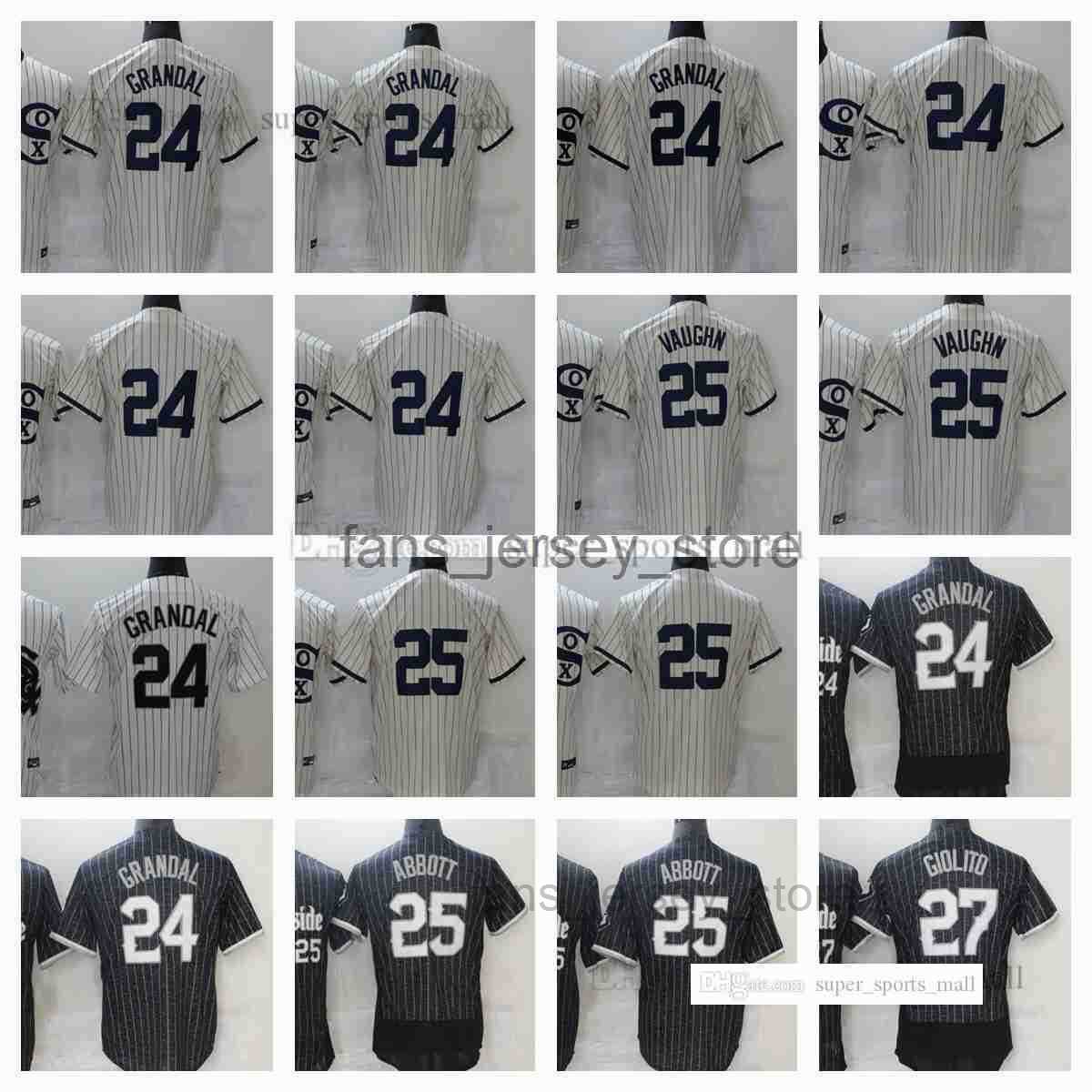 

2022 New Baseball Jerseys 24 Yasmani Grandal 25 Jim Abbott 27 Lucas GiolitoJersey Men Women Youth Size --XXXL, As picture