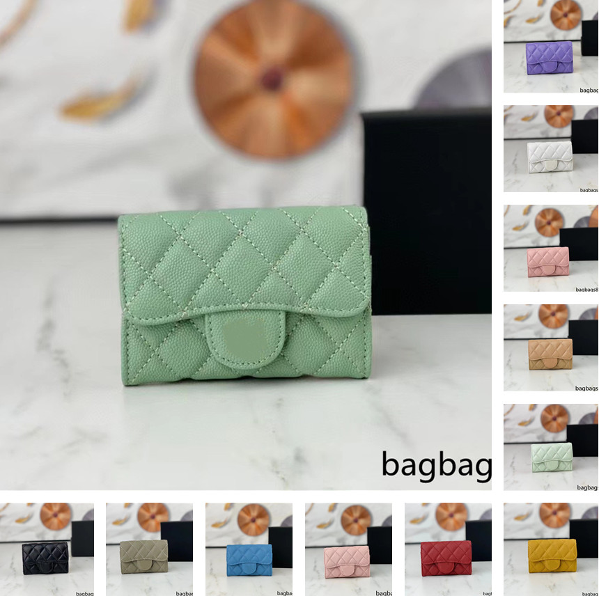 

Luxury high quality bag female designer classic mini flap quilting caviar leather wallet purse gold/silver metal hardware calf/lamb skins cardholders a small bag, Red caviar gold buttons
