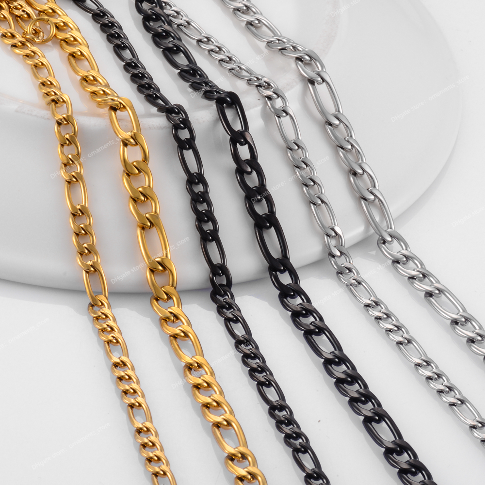 Classic Stainless Steel Figaro Chain Hot Selling High Quality Jewelry for Men and Women Fashion JewelryNecklace