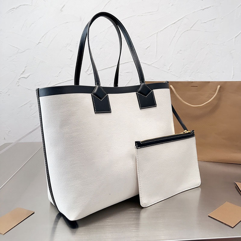 

Designer Tote Bag for Women Large Canvas Leather Beach Book Weekender Sling Crossbody Handbags with Compartments 35CM, White-35cm