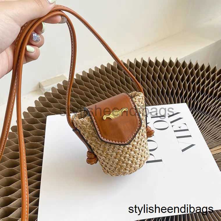 

Stylisheendibags Designer Bags Straw Mini Bag Female Summer 2023 New Straw Woven Bucket Bag Small Bag Oblique Span Mini Port Red Bag Waist Bag, Large size