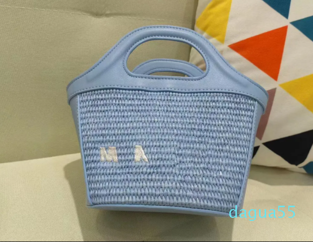 

Fashion Marn Tote Vacation Picnic Bag Mini Women's Handbag Classic Woven Leather, Pink