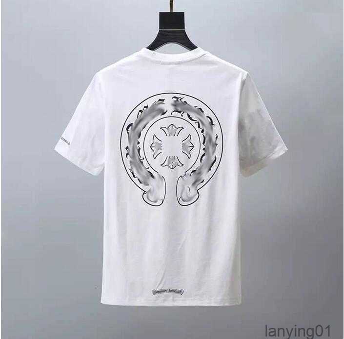 

Fashion Mens Classic t Shirts Brand Top T-shirts Ch White Short Sweater Casual Embossed Letter Horseshoe Sanskrit Cross Pattern Designers Tees Women Tshirts 0ohl