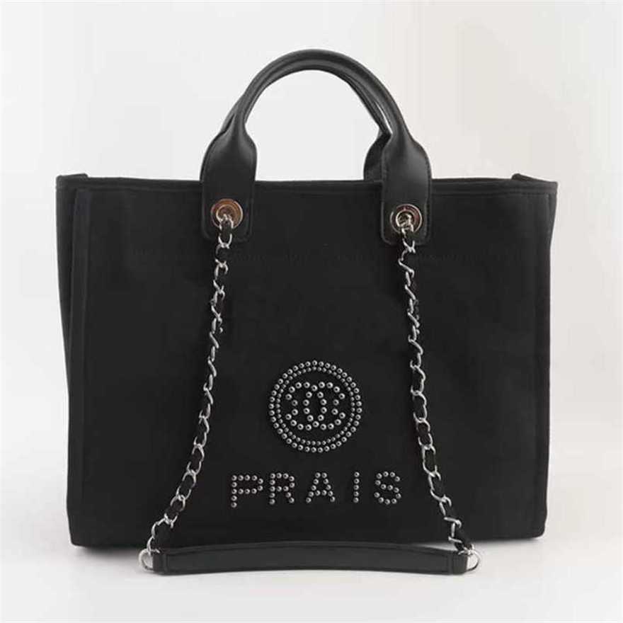 

60% Off Luxury Beach Handbags Pearl Bag Female Canvas Portable Classic Trend Big Backpack 1ssr, Sky blue