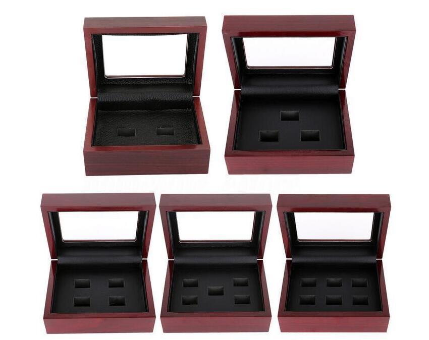 

1 - 9 Hole Wooden Display box Fit For Various Super Bowl World series Basketball Football Team Champions Championship Ring Can Mix Order
