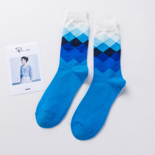 

2023 British Style Fashion Hot Elegant Plaid Gradient Color Men Sock Free Size 10 Colors Male Women Fashion Sock Wholesale A3