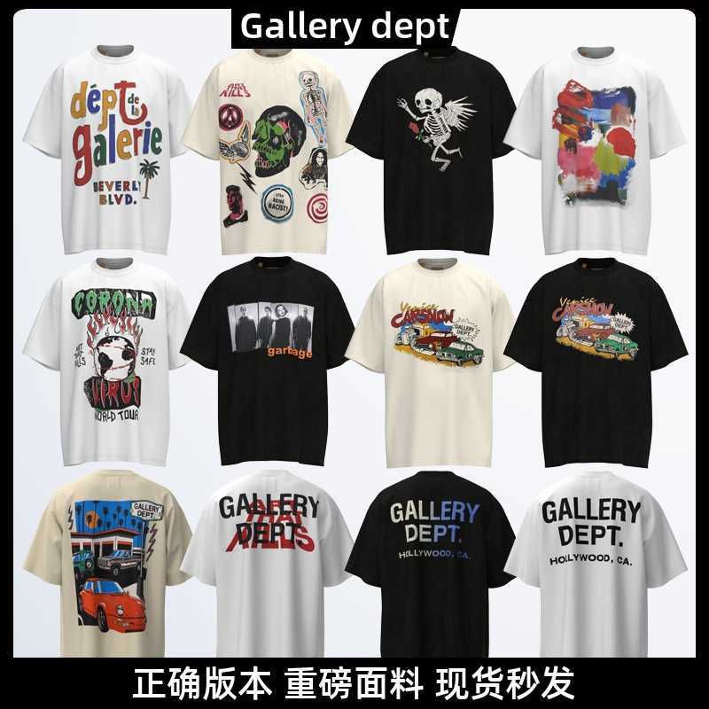 

Fashion Designer Clothing Galleryes deptes Tees Rock Tshirt American Brand Printed Short-sleeved Vintage Summer Loose and Worn High-street T-shirt Men Hip Hop, K22 rose skull black