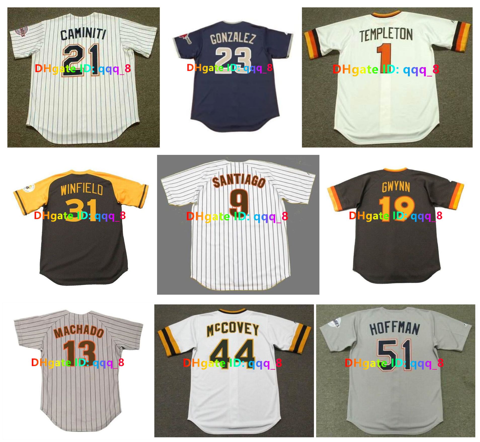 Throwback BENITO SANTIAGO TONY GWYNN Baseball Jerseys BRUCE BOCHY DAVE WINFIELD GRAIG NETTLES GARRY TEMPLETON KEN CAMINITI TREVOR HOFFMAN STEVE G-image-877821463