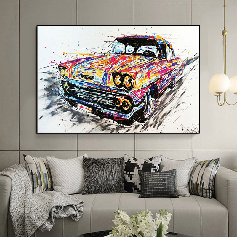 

Modern Graffiti Street Art Car Poster Canvas Painting Poster Print Wall Art Picture For Living Room Home Decor Frameless