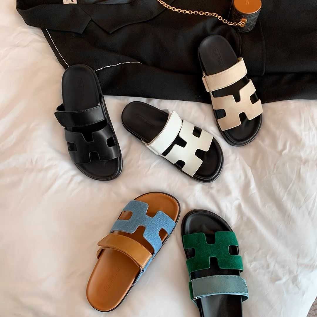 

Home Shoes Chypres Herms Slippers SheiiSecond UncleNew Edition Genuine Leather Flat Bottom H for Womens Sandals Wearing Second Uncle Outside