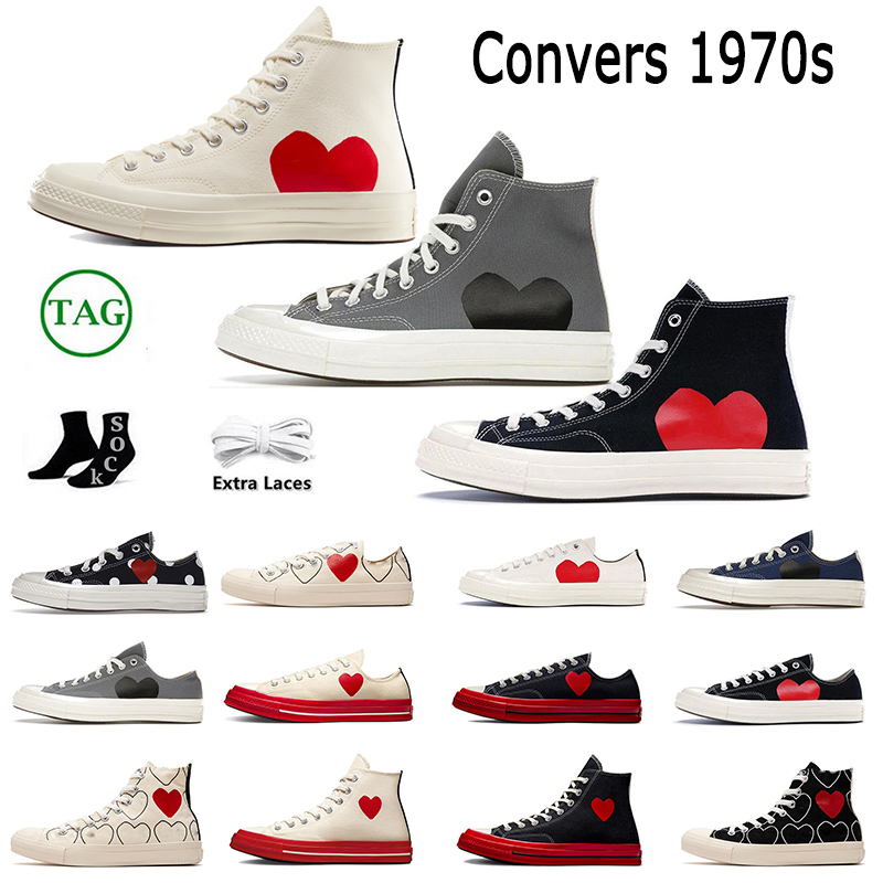 

Designer Platform 1970s Canvas Shoes comme des garcons For Women Mens High Low Black White Chuck Taylors High Low all star sneakers dhgate shoes, It 8