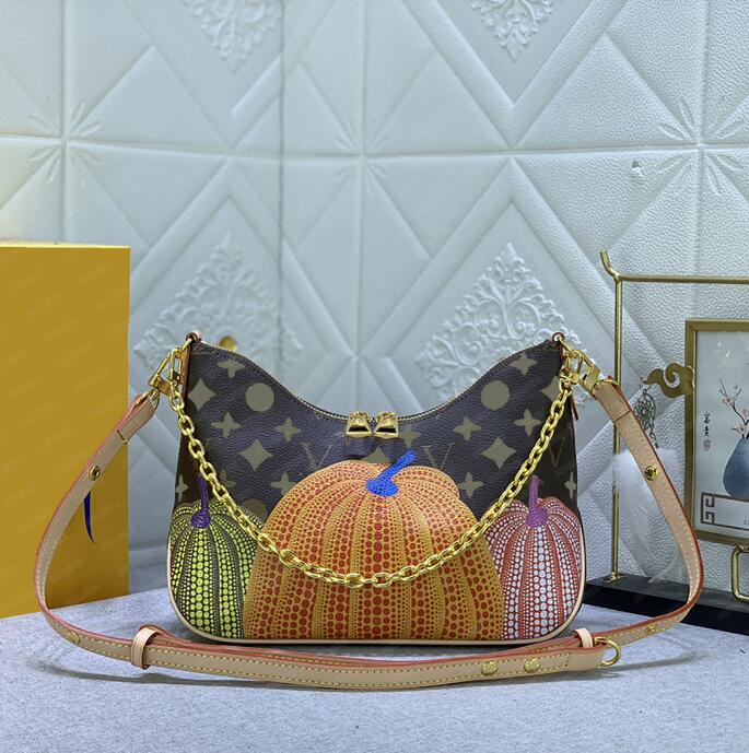 

Counter Shop New BOULOGEN designer bag tote bag fashion Colorful pumpkin print shoulder bag clutch handbag Genuine leather design Dumpling Underarm package M45832, Blue