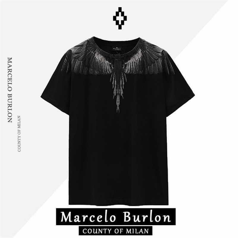 

Designer Marcelos Burlons Classic Dark Short Sleeve T-shirt for Men and Women Loos 520w Nzdg VI3L, Dark light