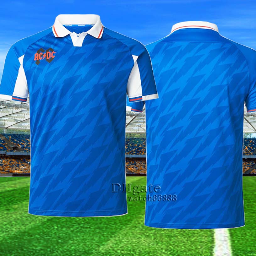 

2023 2024 Rangers Soccer Jerseys ACDC Limited Edition Jersey Glasgow COLAK ROOFE LUNDSTRAM HAGI BARKER MORELOS TAVERNIER KENT TILLMAN FASHION JR Football Shirt