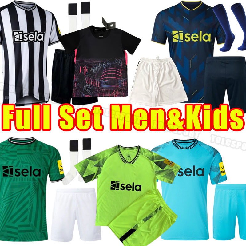 Full Set Adult 23 24 Soccer JerseyS New castle SAINT-MAXIMIN BRUNO G. 2023 2024 TRIPPIER MURPHY SHELVEY Football Shirt Kit WOOD TARGETT kids chil-image-811605244