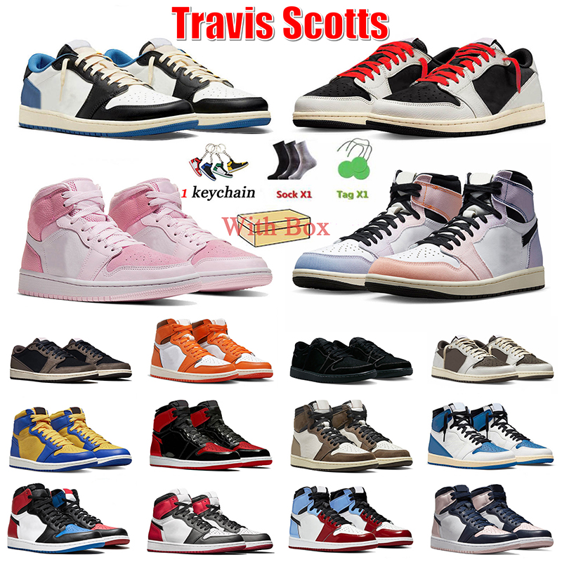 

1s TS Basketball Shoes Jumpman 1 For Men Women Fragment Olive Digital Pink Skyline Black Phantom Bred Patent Atmosphere Starfish Shadow Sneakers Trainers Size US 12, 32