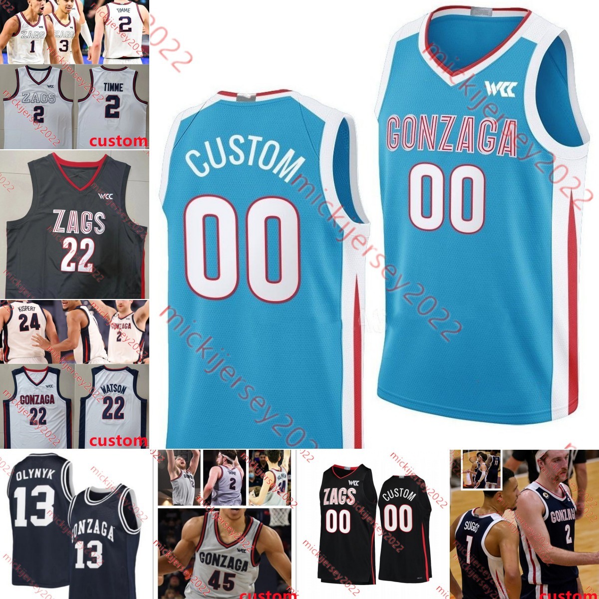 

Jalen Suggs Drew Timme Gonzaga Bulldogs Basketball Jersey Zach Collins Silas Melson Johnathan Williams Rui Hachimura Brandon Clarke Stitched ZAGS Gonzaga Jerseys, Grey