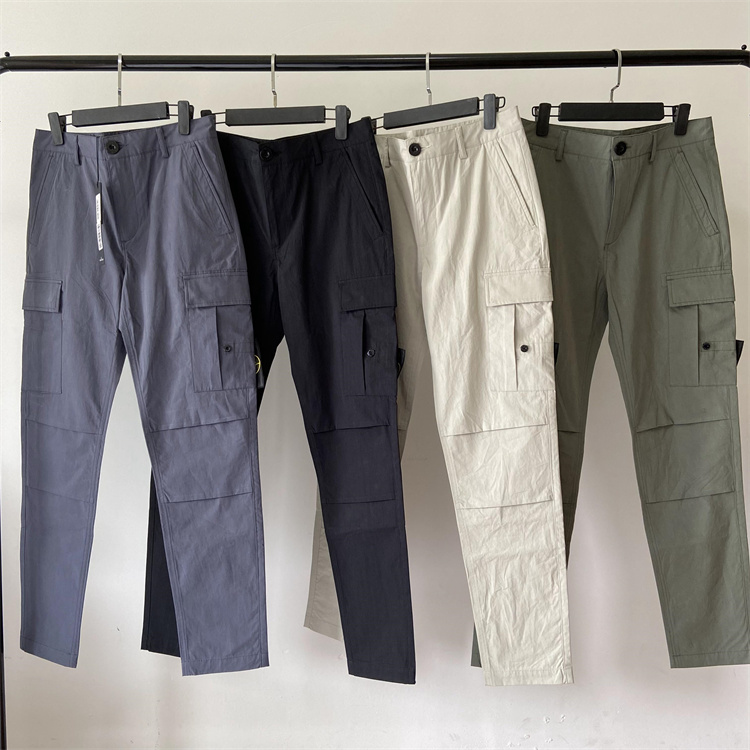 

4 Color Stone Men Work Pants Outdoor Pants Pocket Armband SI Sweatpants, Black