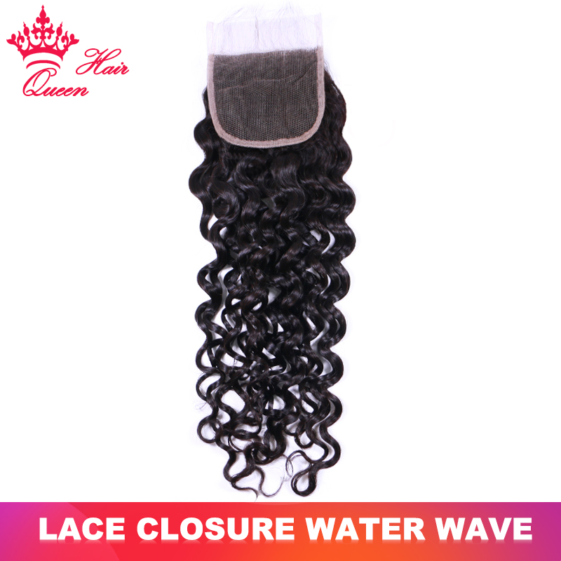 

Top Lace Closure Water Wave Virgin Human Raw Hair Extensions Hairline with Baby Hair 14 to 22 inch Free Shipping Queen Hair Products, Natural color