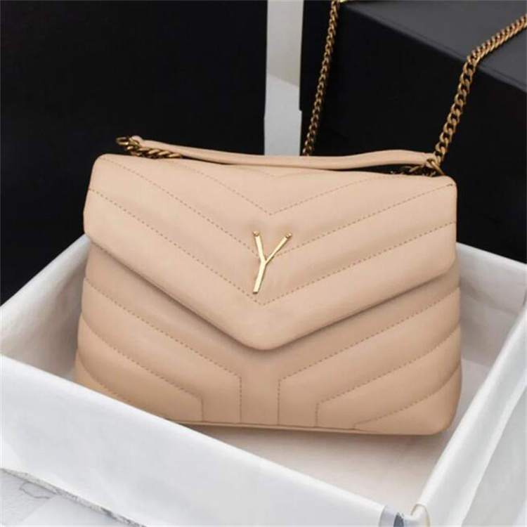 

Top-Quality Loulou Bag Fashion designer Luxury bags Real Leather Messenger Bag Chain shoulder crossbody Classic flap Women purse with dust bags, White-sliver