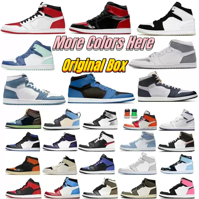 

Jumpman 1S basksetball shoes 1 for mens women Bred Patent Bordeaux Dark Mocha Bubble Gum Chicago Obsidian fragment Shadow Royal sport sneakers trainers With Box