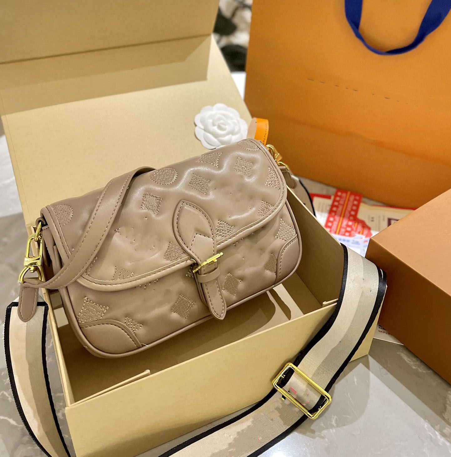 

DIANE Designer women Bags satchel Ladies Fashion Handbag canvas Cross body Messenger Wallet jacquard strap Purse clutch Embroidered crossbody shoulder Totes bag, Black