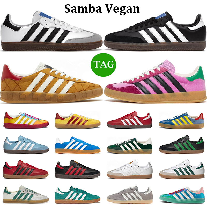 

Designer Samba Vegan Gazelle Casual Shoes Men Women Classic Black White Gum Green Red Pink Velvet Blue Bird mens trainers platform low sneakers, #1