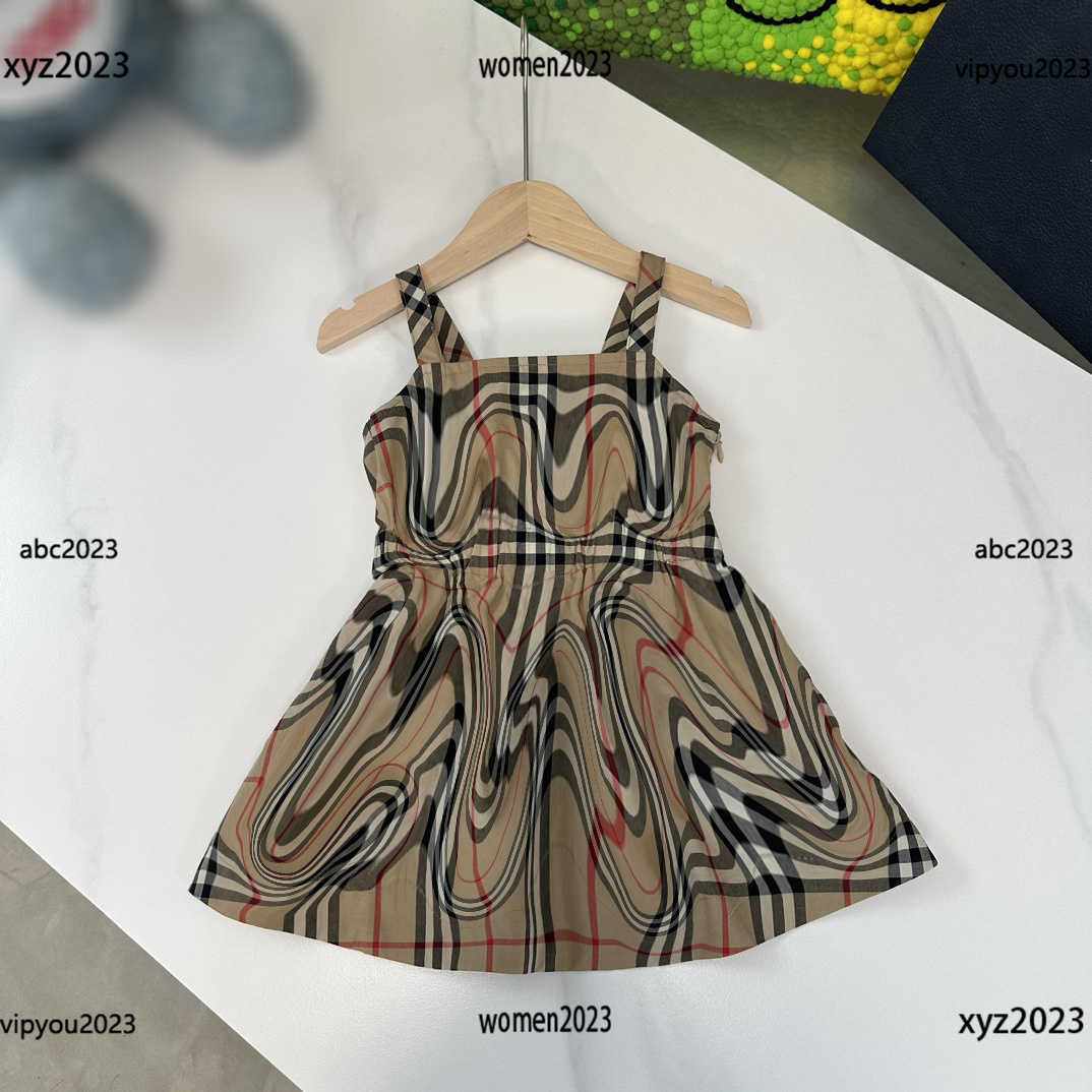 

New Summer Dress Girl Clothes Baby Hanger design Plaid skirt Princess Dresses Size 100-160 CM Princess Dress April18, #1