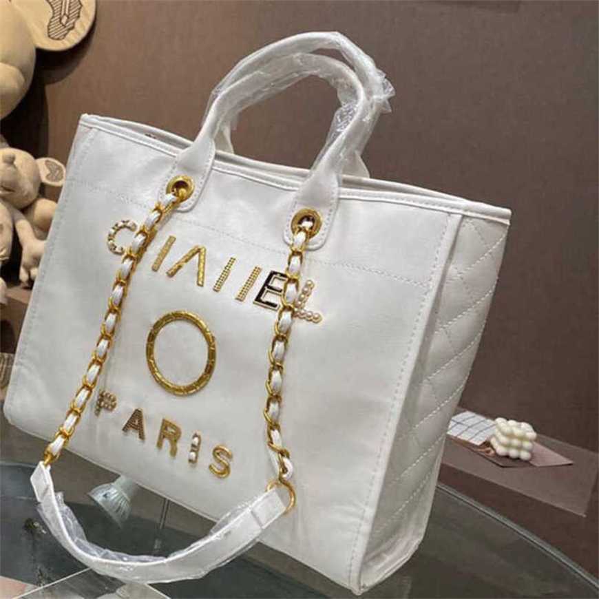 

80% Off Handbags Luxury Women's Beach Designers Metal Pearl Letter Badge Tote Bag Small Leather Large Female Chain Wallet Backpack OUD4, Sky blue